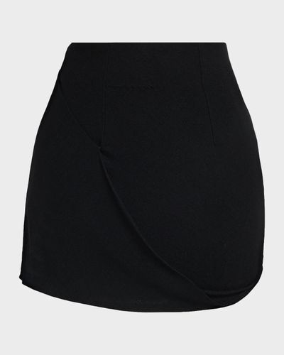 ZANKOV Draped Wool Jersey Mini Skirt