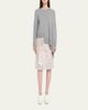ZANKOV Isabella Sequined Pinstrips Sheer Silk Skirt - 2