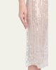 ZANKOV Isabella Sequined Pinstrips Sheer Silk Skirt - 5