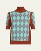 ZANKOV Melani Argyle Turtleneck Top - 1