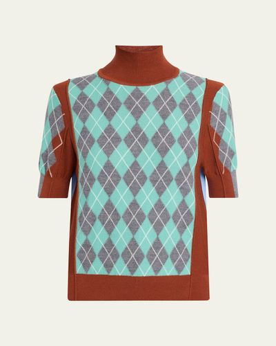 ZANKOV Melani Argyle Turtleneck Top