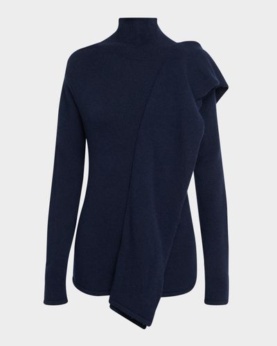 ZANKOV Melissime Turtleneck Wool-Cashmere Ruffle Sweater