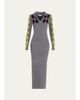 ZANKOV Raisa Reverse Argyle Wool Knit Empire Maxi Polo Dress - 1