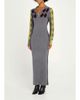 ZANKOV Raisa Reverse Argyle Wool Knit Empire Maxi Polo Dress - 4