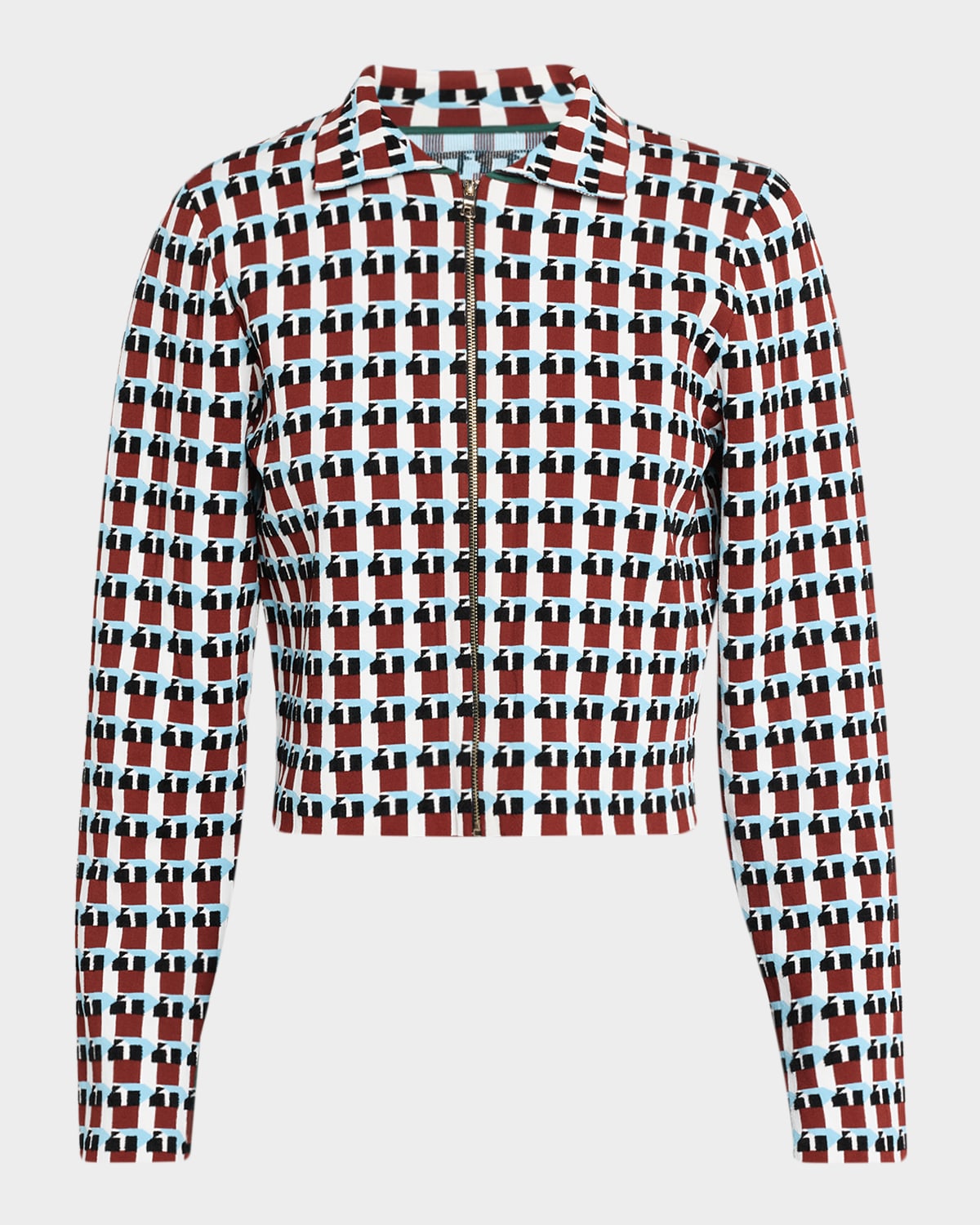 ZANKOV Sauve Geo Knit Zip Shirt Jacket