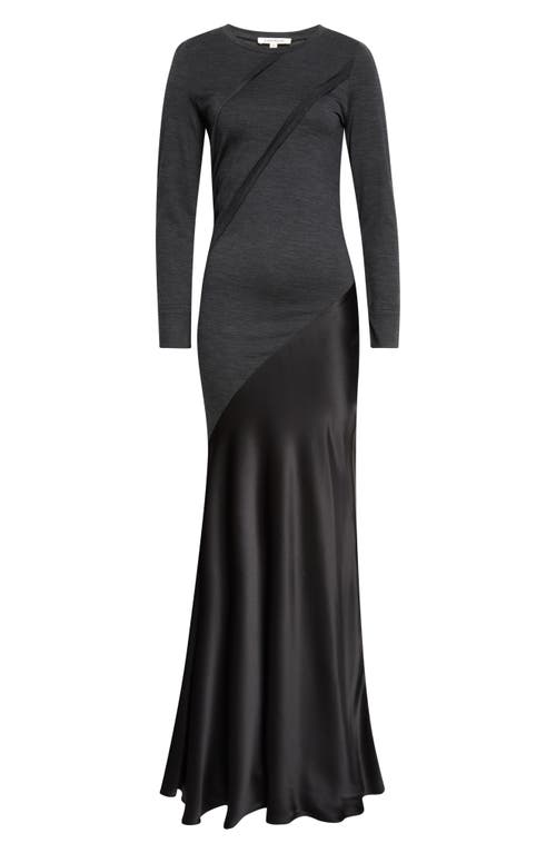 ZANKOV ZANKOV Agathe Long Sleeve Wool & Silk Maxi Dress
