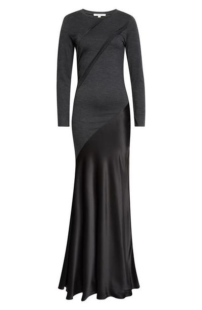 ZANKOV ZANKOV Agathe Long Sleeve Wool & Silk Maxi Dress