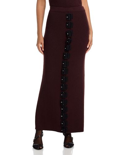 Zankov Zankov Belt Buckle Rib Knit Maxi Skirt
