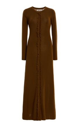 taylen knit dress Tanya Taylor | Teresa Knit Dress | Olive Green Midi Dress