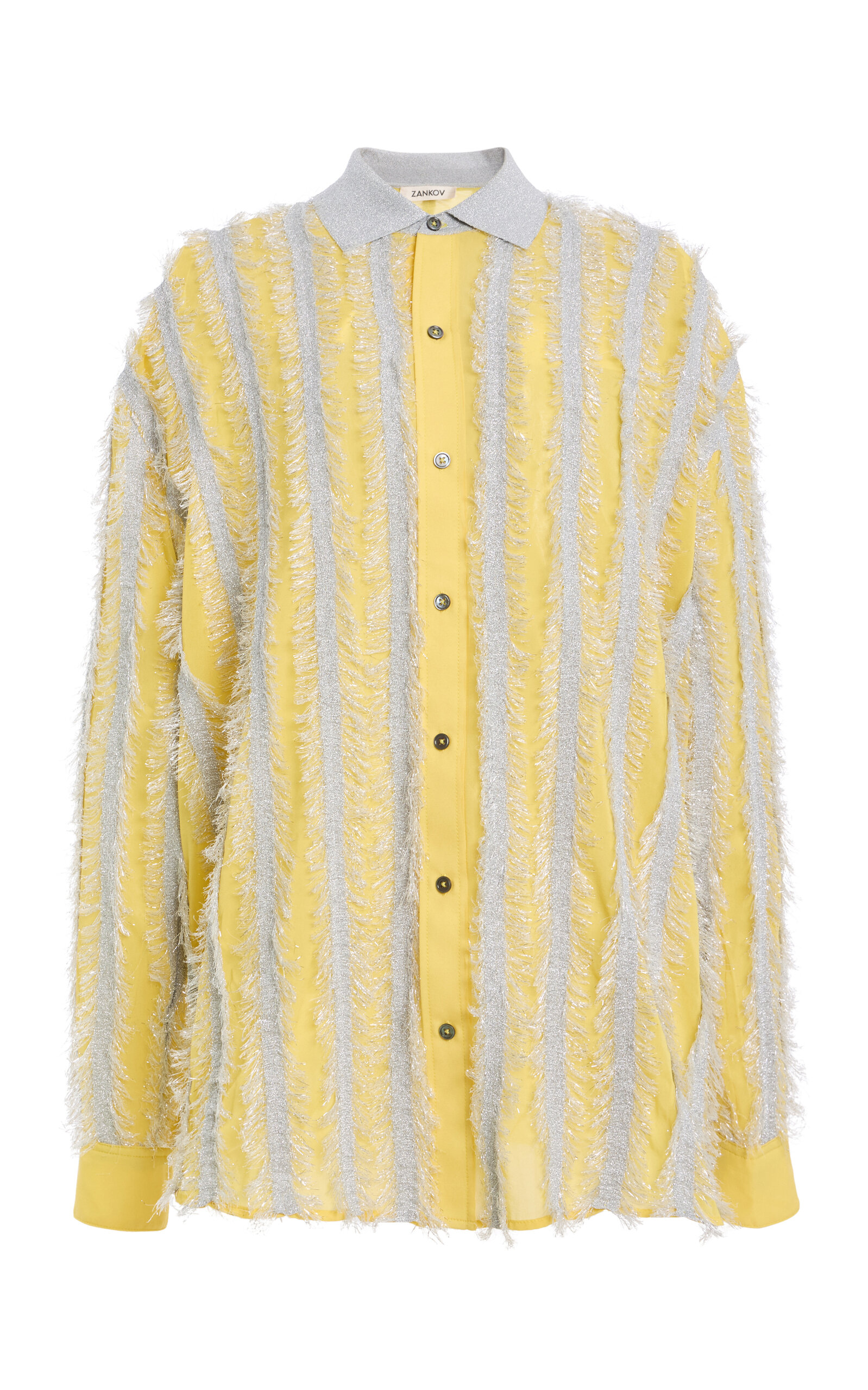 ZANKOV ZANKOV Fringed Silk ButtonDown Shirt