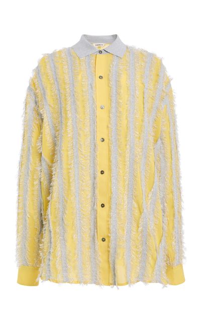 ZANKOV ZANKOV Fringed Silk ButtonDown Shirt