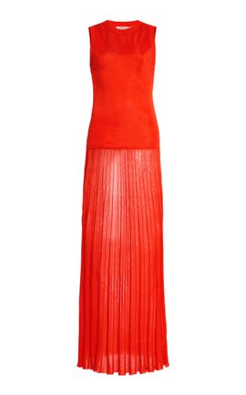 ZANKOV ZANKOV Gretchen Knit Jersey Maxi Dress Red M