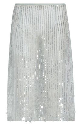 ZANKOV ZANKOV Isabella Sequin Stripe Silk Skirt