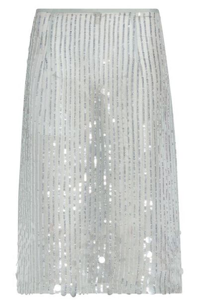 ZANKOV ZANKOV Isabella Sequin Stripe Silk Skirt