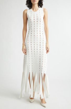 ZANKOV ZANKOV Jesse Openwork Car Wash Hem Sweater Dress