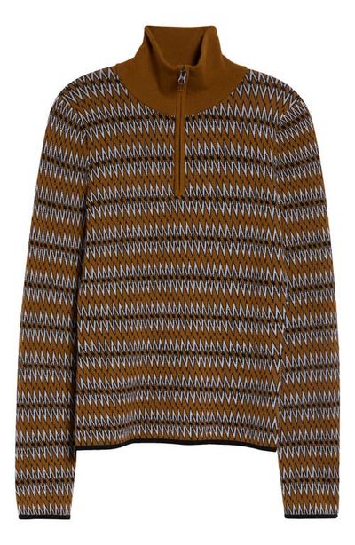 ZANKOV ZANKOV Kim Merino Wool Jacquard Half Zip Sweater