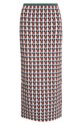ZANKOV ZANKOV Raven Wool Jacquard Midi Skirt