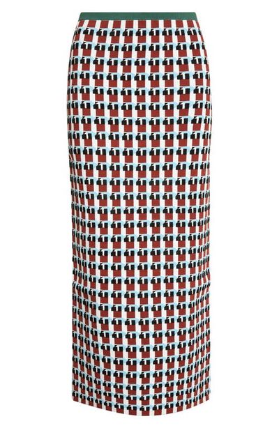 ZANKOV ZANKOV Raven Wool Jacquard Midi Skirt