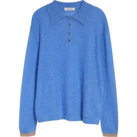 ZANKOV ZANKOV Ryan Alpaca & Mohair Blend Polo Sweater