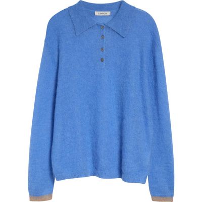 ZANKOV ZANKOV Ryan Alpaca & Mohair Blend Polo Sweater