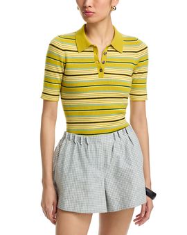 Zankov Zankov Short Sleeve Striped Polo Sweater