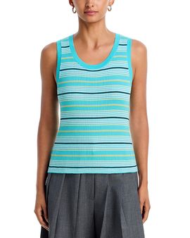 Zankov Zankov Striped Ribbed Knit Wool Top