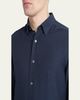 ZEGNA Men's Cashmere-Cotton Cashco Sport Shirt - 5