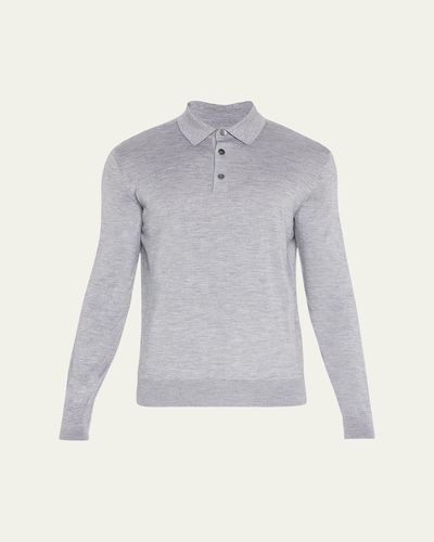 ZEGNA Men's Cashmere-Silk Polo Shirt