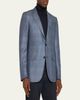 ZEGNA Men's Cashmere and Silk Plaid Sport Coat - 4