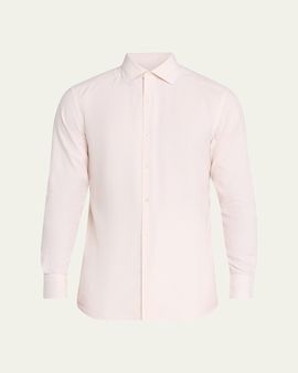 ZEGNA Men's Cotton and Cashmere Pinstripe Slim-Fit Sport Shirt