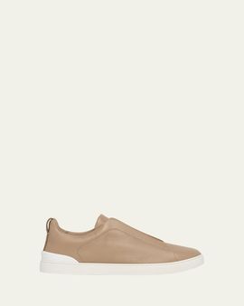 ZEGNA Men's Deerskin Triple Stitch Sneakers