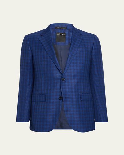 ZEGNA Men's Gingham Check Single-Breasted Sport Coat