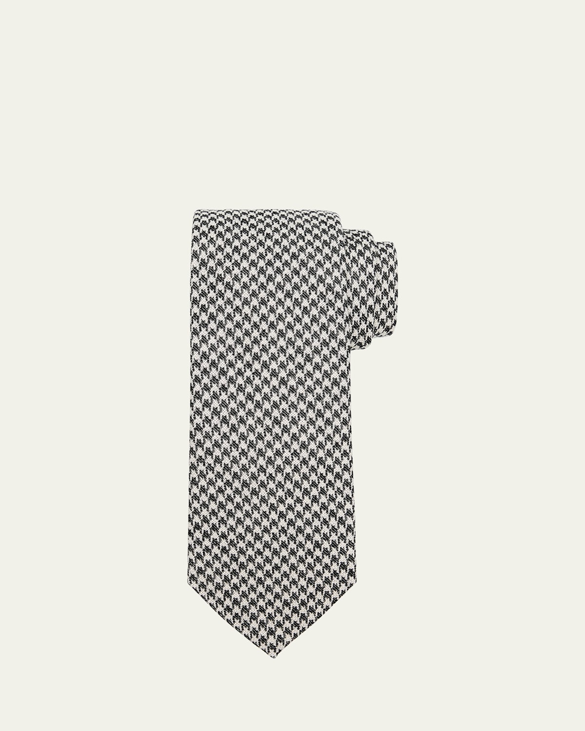 ZEGNA Men's Houndstooth Wool and Silk Tie