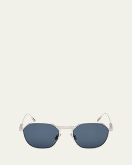 ZEGNA Men's Metal Round Sunglasses
