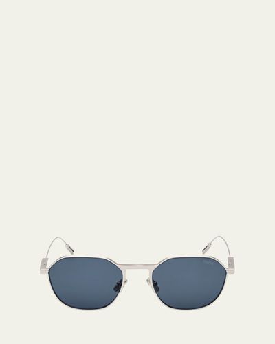 ZEGNA Men's Metal Round Sunglasses