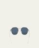 ZEGNA Men's Metal Round Sunglasses - 4