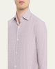 ZEGNA Men's Micro-Check Centoquaranta Twill Sport Shirt - 5