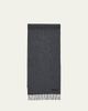 ZEGNA Men's Oasi Cashmere Check Scarf with Leather Brand Mark - 1