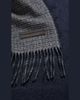 ZEGNA Men's Oasi Cashmere Check Scarf with Leather Brand Mark - 4