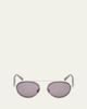 ZEGNA Men's ORIZZONTE II Metal-Acetate Round Sunglasses - 1