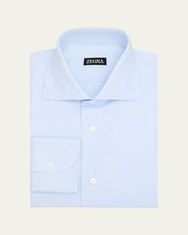 ZEGNA Men's Oxford Weave Cotton Dress Shirt
