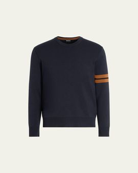 ZEGNA Men's Signifier Stripe Wool Crewneck Sweater