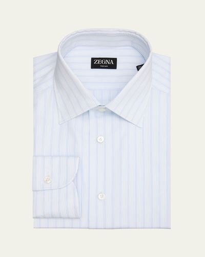 ZEGNA Men's Trecapi Cotton Multi-Stripe Dress Shirt