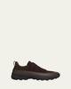 ZEGNA Men's Triple Stitch Monte Suede and Leather Slip-On Sneakers - 1