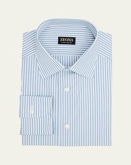 ZEGNA Men's Trofeo Cotton Stripe Dress Shirt