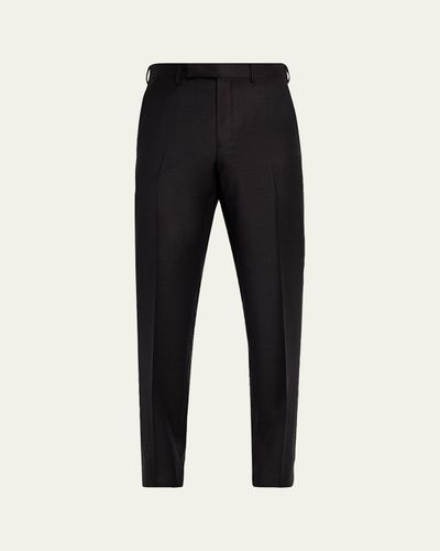 ZEGNA Men's Trofeo Wool Slim Flat-Front Trousers