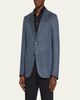 ZEGNA Men's Wool and Cotton Chevron Single-Breasted Sport Coat - 4