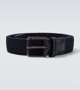 Zegna Zegna Braided leather-trimmed belt