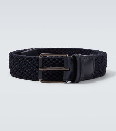 Zegna Zegna Braided leather-trimmed belt