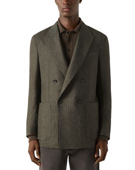Zegna Zegna Cashmere, Silk & Linen Double Breasted Jacket